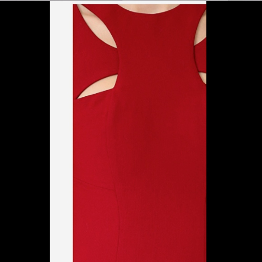 NWT 385 CINQ A SEPT SCORPIO CUT OUT DRESS CRIMSON RED 2 - Picture 5 of 5